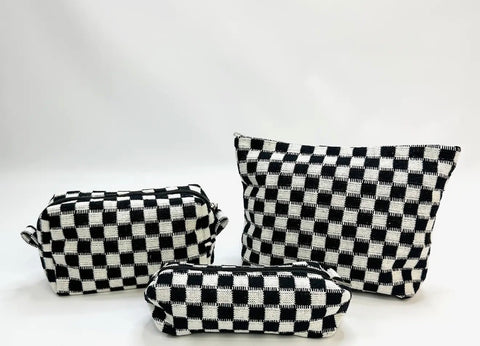 Checkered Cosmetic Bags