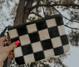 Checkered Stockyard Wristlet