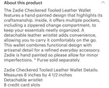 Checkered Tooled Leather Wallet
