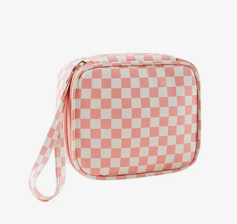 Checkered Travel Cosmetic Pouch