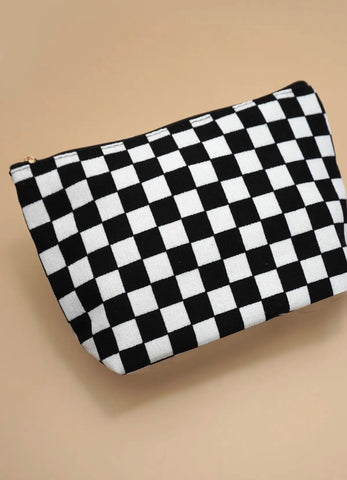 Checkered Travel Makeup Bag