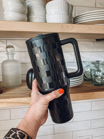 40oz. Tumbler Black Checkered