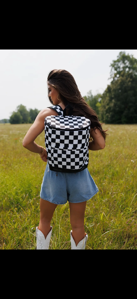 Checkered Backpack Cooler